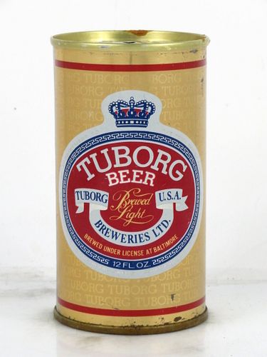 1970 Tuborg Beer 12oz Tab Top Can T131-06 Baltimore, Maryland