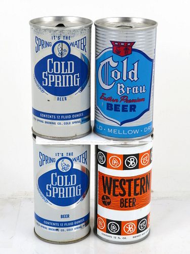 1973 Lot of 4 Cold Spring Western Beer Cans 12oz Cold Spring, Minnesota