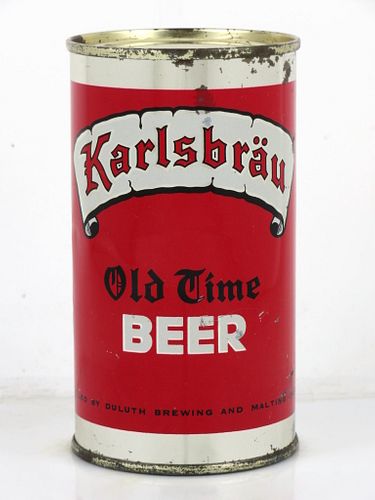1960 Karlsbrau Old Time Beer 12oz Flat Top Can 87-05 Duluth, Minnesota