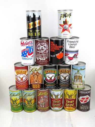 1979 Lot of 17 Schell's Brewery Beer Cans Can New Ulm, Minnesota