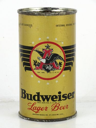 1948 Budweiser Lager Beer 12oz Flat Top Can OI-162 Saint Louis, Missouri