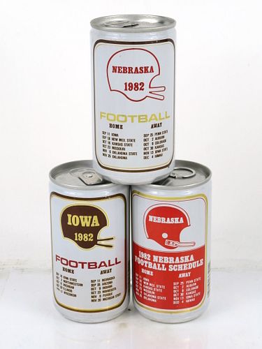 1981 Lot of 3 Falstaff Nebraska/Iowa Football Schedule Beer Cans 12oz Saint Louis, Missouri