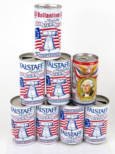 1976 Lot of 8 Falstaff Bicentennial Beer Cans 12oz Saint Louis, Missouri