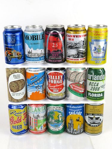 1990 Lot of 15 BCCA 12oz Canvention Cans