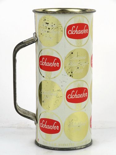 1962 Schaefer Beer Rathskellar Can Mug 16oz One Pint Flat Top Can 235-10 Brooklyn, New York