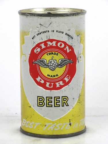 1965 Simon Pure Beer 12oz Flat Top Can 134-23.2 Buffalo, New York