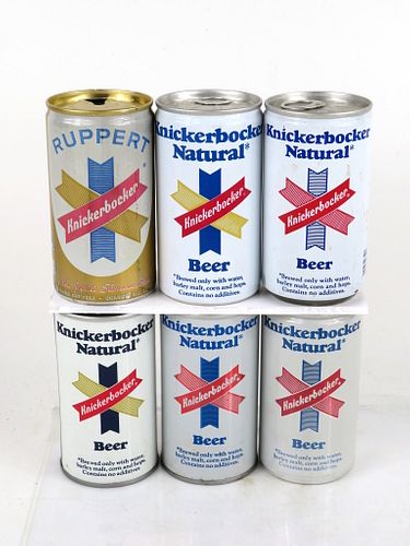 1973 Lot of 6 Ruppert Knickerbocker Beer Cans 12oz Brooklyn, New York