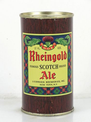 1950 Rheingold Scotch Ale 12oz Flat Top Can 123-26 Brooklyn, New York