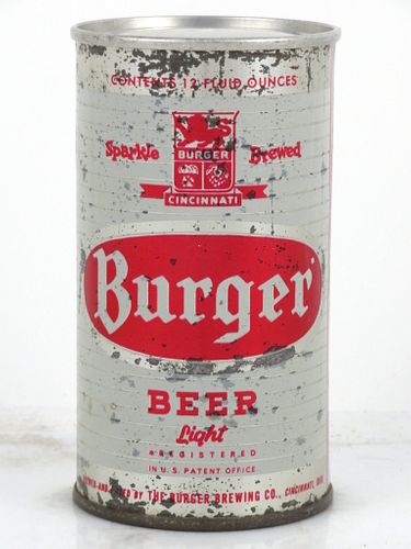 1960 Burger Beer 12oz Flat Top Can 46-21 Cincinnati, Ohio