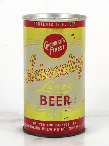 1968 Schoenling Lager Beer 12oz Tab Top Can T123-24.1 Cincinnati, Ohio
