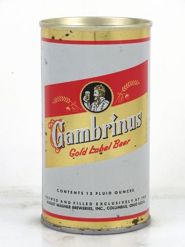 1970 Gambrinus Gold Label Beer 12oz Tab Top Can T67-03 Columbus, Ohio