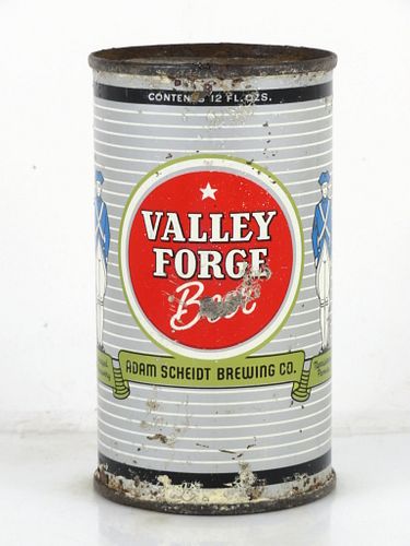 1950 Valley Forge Beer 12oz Flat Top Can 142-40.1 Norristown, Pennsylvania