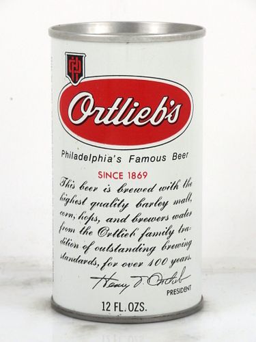 1969 Ortlieb's Beer 12oz Tab Top Can T104-34.2 Philadelphia, Pennsylvania