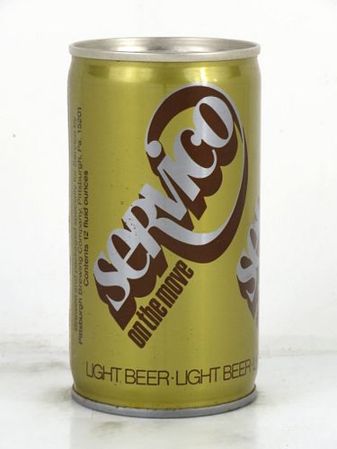 1980 Servico Light Beer 12oz Tab Top Can T123-40 Pittsburgh, Pennsylvania