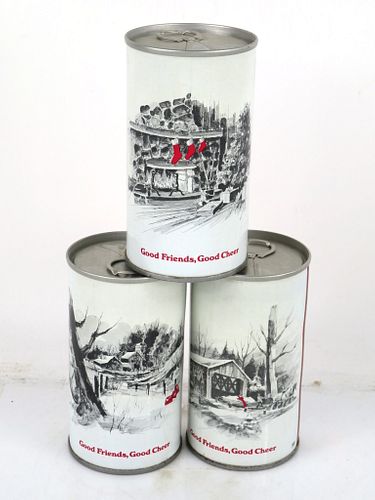 1975 Lot of 3 Iron City Christmas Beer 12oz Cans Pittsburgh, Pennsylvania