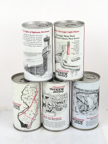 1975 Lot of 5 Iron City "Discover New Jersey" Beer 12oz Cans Pittsburgh, Pennsylvania