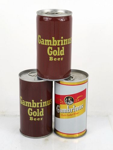 1975 Lot of 3 Gambrinus Gold Beer 12oz Cans Pittsburgh, Pennsylvania