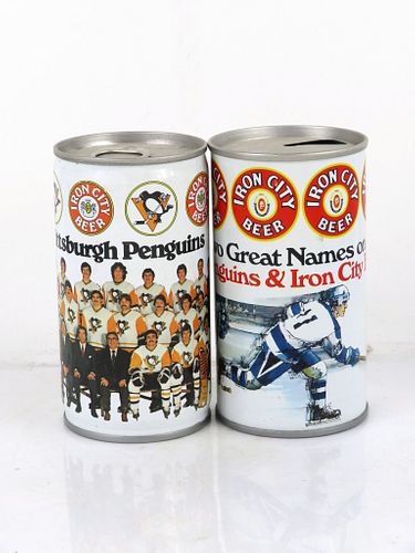 1978 Set of 2 Iron City Penguins Hockey 12oz Cans Pittsburgh, Pennsylvania