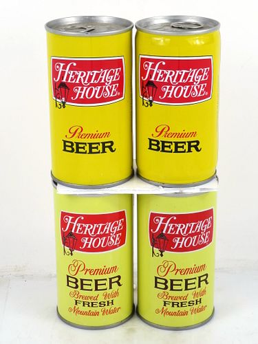 1973 Lot of 4 Heritage House Grocery Beer 12oz Cans Pittsburgh, Pennsylvania