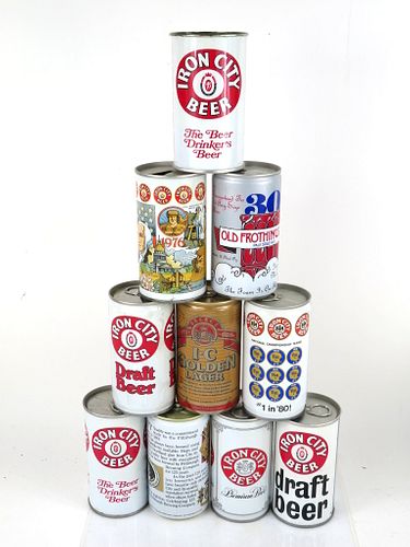1975 Lot of 10 Iron City Beer 12oz Cans Pittsburgh, Pennsylvania