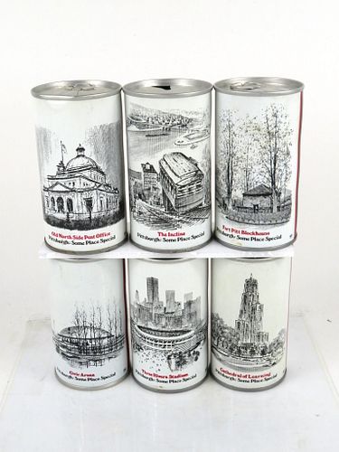 1978 Set of 6 Iron City Beer "Some Place Special" 12oz Tab Top Cans Pittsburgh, Pennsylvania