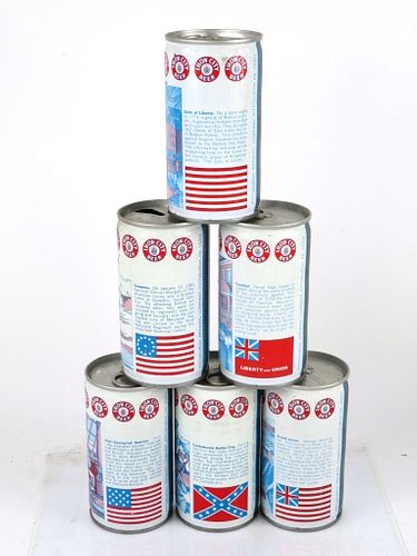 1976 Set of 6 Iron City Beer Flags of America 12oz Tab Top Cans T79-22 Pittsburgh, Pennsylvania