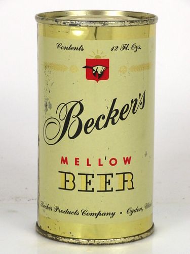 1958 Becker's Mellow 12oz Flat Top Can 35-32.4 Ogden, Utah