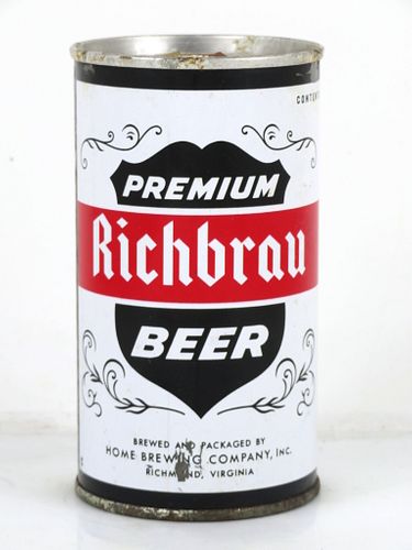 1966 Richbrau Premium Beer 12oz Tab Top Can T116-06.2 Richmond, Virginia