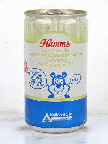 1987 Hamm's Beer (Full) Canvention 16 Portland 12oz Tab Top Can T208-38 Tumwater, Washington