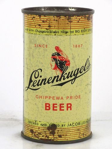 1953 Leinenkugel's Beer 12oz Flat Top Can 91-10 Chippewa Falls, Wisconsin