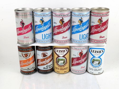 1975 Lot of 10 Leinenkugel's Beer 12oz Cans Chippewa Falls, Wisconsin