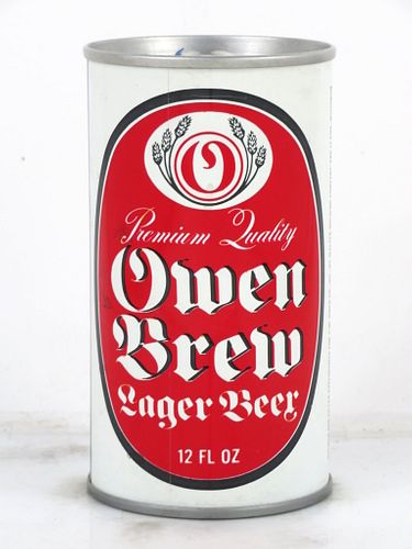 1980 Owen Brau Lager Beer 12oz Tab Top Can T105-25 Eau Claire, Wisconsin