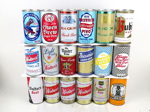 1979 Lot of 18 Walter's Brewery Beer 12oz Cans Eau Claire, Wisconsin