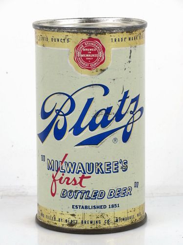 1950 Blatz Beer 12oz Flat Top Can 39-10 Milwaukee, Wisconsin