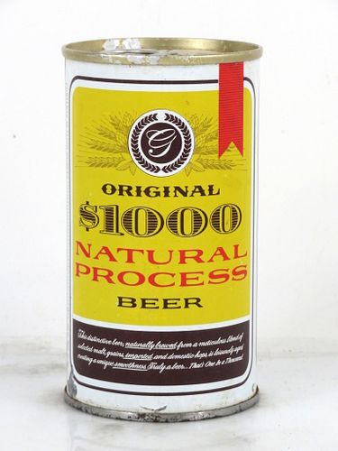 1969 Original $1000 Beer 12oz Tab Top Can T104-27 Milwaukee, Wisconsin
