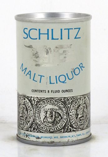 1970 Schlitz Malt Liquor (blue writing) 8oz 7 to 8oz Can T30-03v Unpictured. Milwaukee, Wisconsin