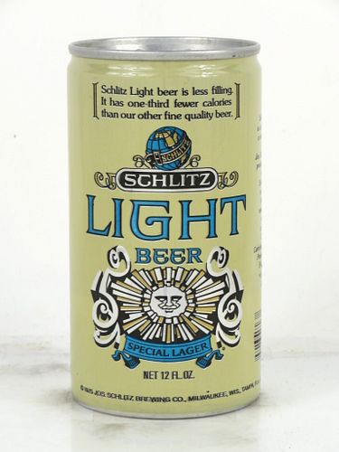 1978 Schlitz Light Beer 12oz Tab Top Can T121-06 Milwaukee, Wisconsin