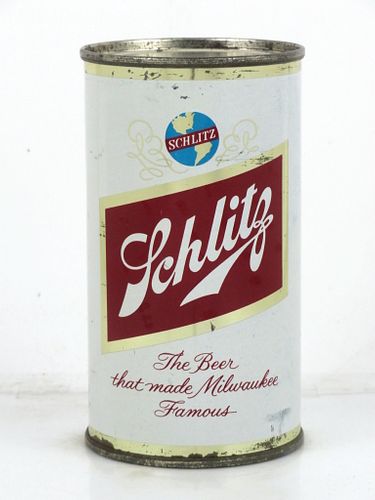 1960 Schlitz Beer 12oz Flat Top Can 129-32 Milwaukee, Wisconsin