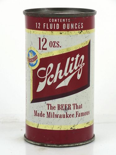 1951 Schlitz Beer 12oz Flat Top Can 129-29.1v Unpictured. Milwaukee, Wisconsin