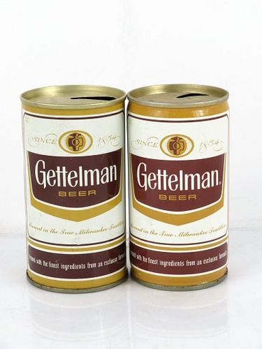 1975 Lot of 2 Gettelman Beer 12oz Cans Milwaukee, Wisconsin