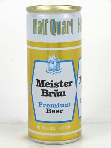 1976 Meister Brau Premium Beer 16oz One Pint Tab Top Can T156-16 Milwaukee, Wisconsin