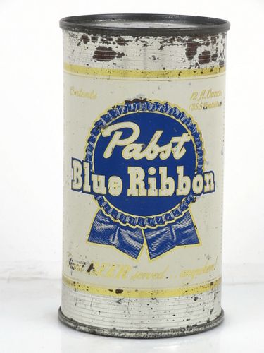 1950 Pabst Blue Ribbon Beer 12oz Flat Top Can 111-31.2 Milwaukee, Wisconsin