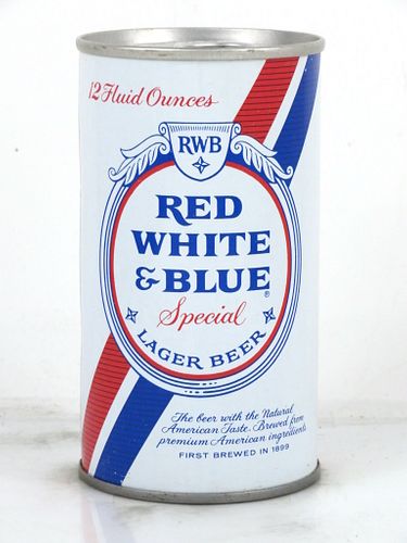 1969 Red White & Blue Beer 12oz Tab Top Can T113-14 Milwaukee, Wisconsin