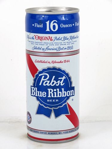 1977 Pabst Blue Ribbon Beer 16oz One Pint Tab Top Can T161-25V Milwaukee, Wisconsin