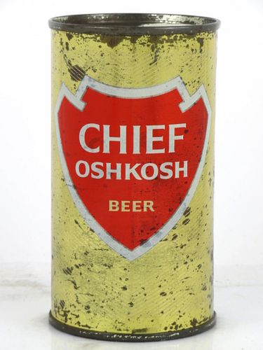 1958 Chief Oshkosh Beer 12oz Flat Top Can 49-26 Oshkosh, Wisconsin