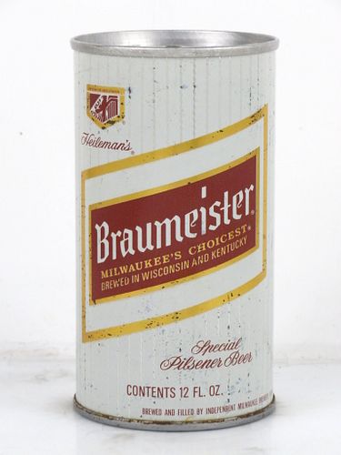 1970 Braumeister Beer 12oz Tab Top Can T45-15 Sheboygan, Wisconsin