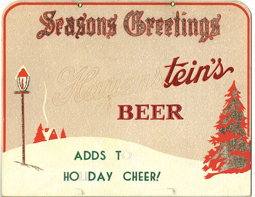 1943 Hauenstein's Beer Christmas Sign New Ulm, Minnesota