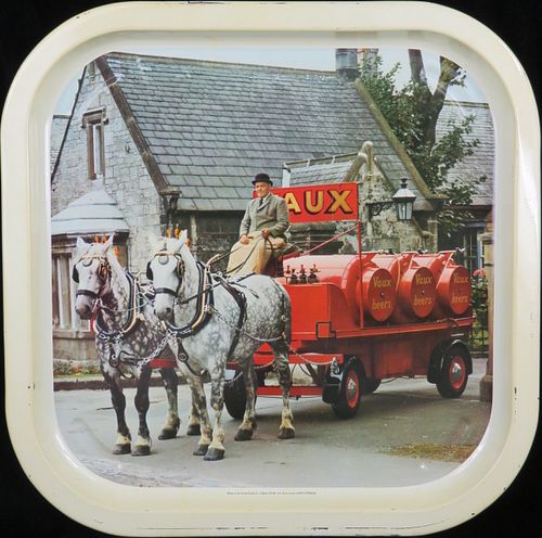 1985 Vaux Brewery Wagon Beer (white) 13 inch Serving Tray Sunderland, England