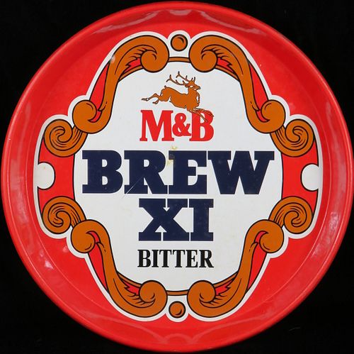 1985 Mitchells & Butlers M&B Brew XI Beer 13 inch Serving Tray Birmingham, England