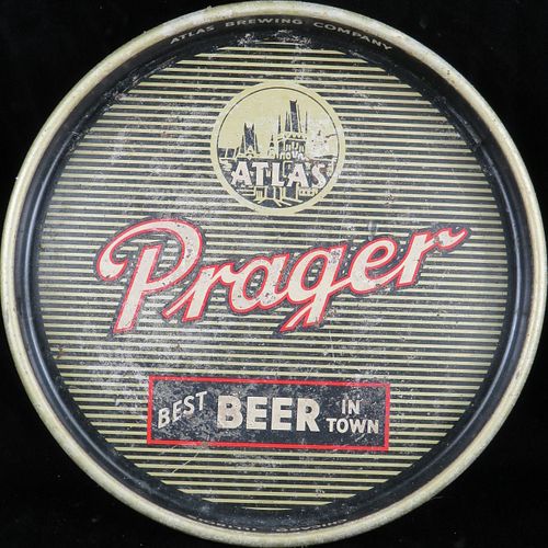 1949 Atlas Prager Beer 13 inch Serving Tray Chicago, Illinois